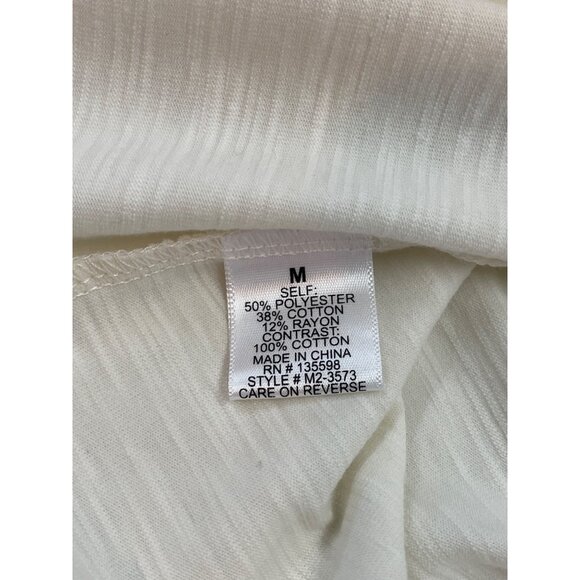 Cure Eyelet Lace Blouse Shirt Cream Womens Size M Romantic - Picture 8 of 11